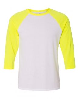 BELLA + CANVAS-Unisex Three-Quarter Sleeve Baseball Tee-3200